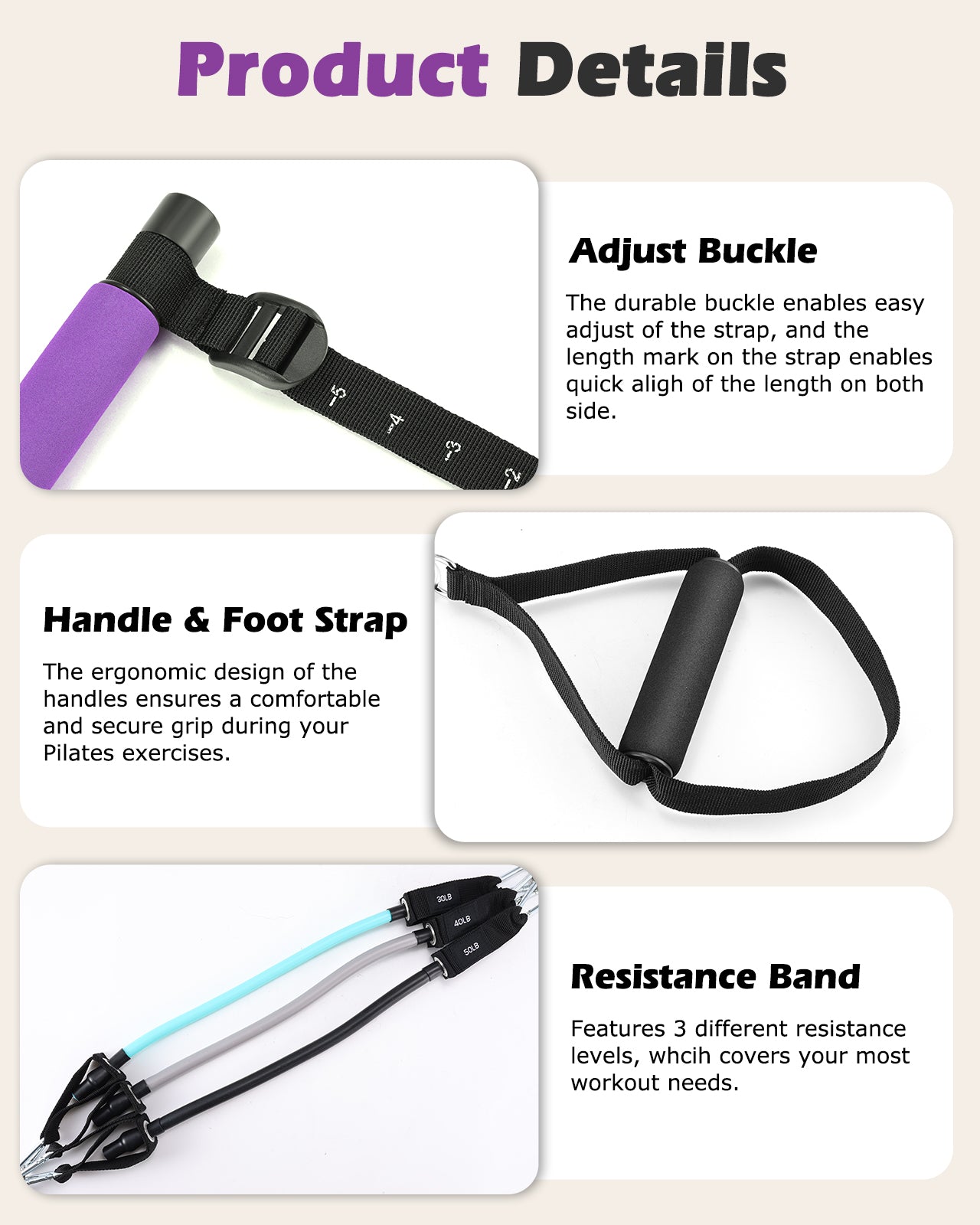 Zacro Pilates Bar with Resistance Bands, Pilates Bar with Ab Roller for Abs Workout, with 30/40/50 LBS Resistance Bands, Portable Home Gym Yoga Pilates Bar Kit for Full Body Workouts for Women and Men