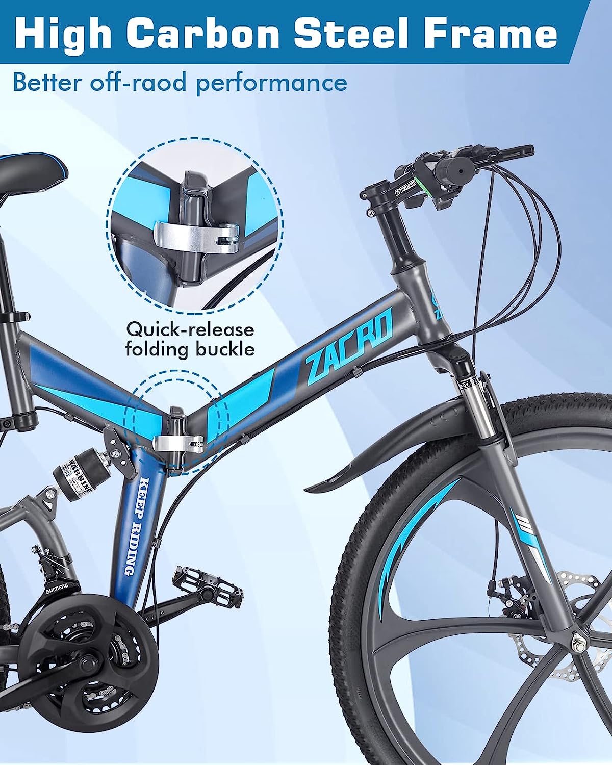 Zacro 26 Inch Folding Mountain Bike