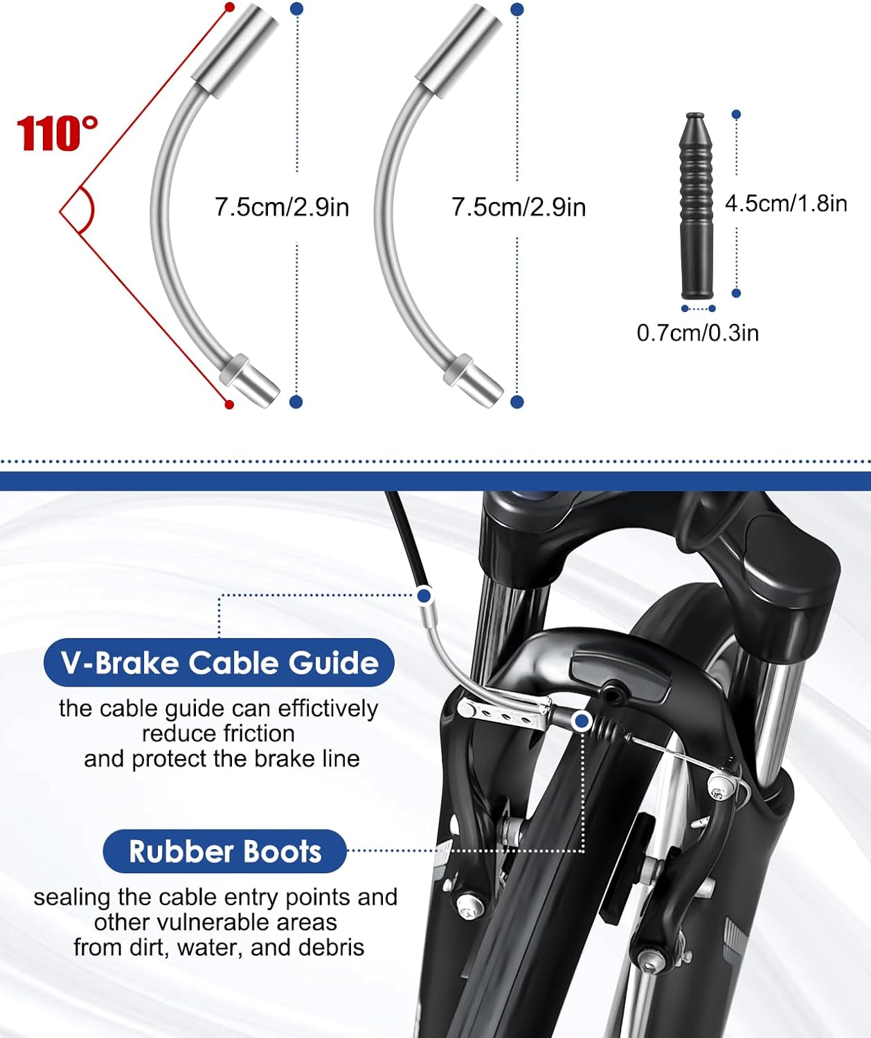 Zacro 62pcs/94pcs Bike Brake Cable Kit