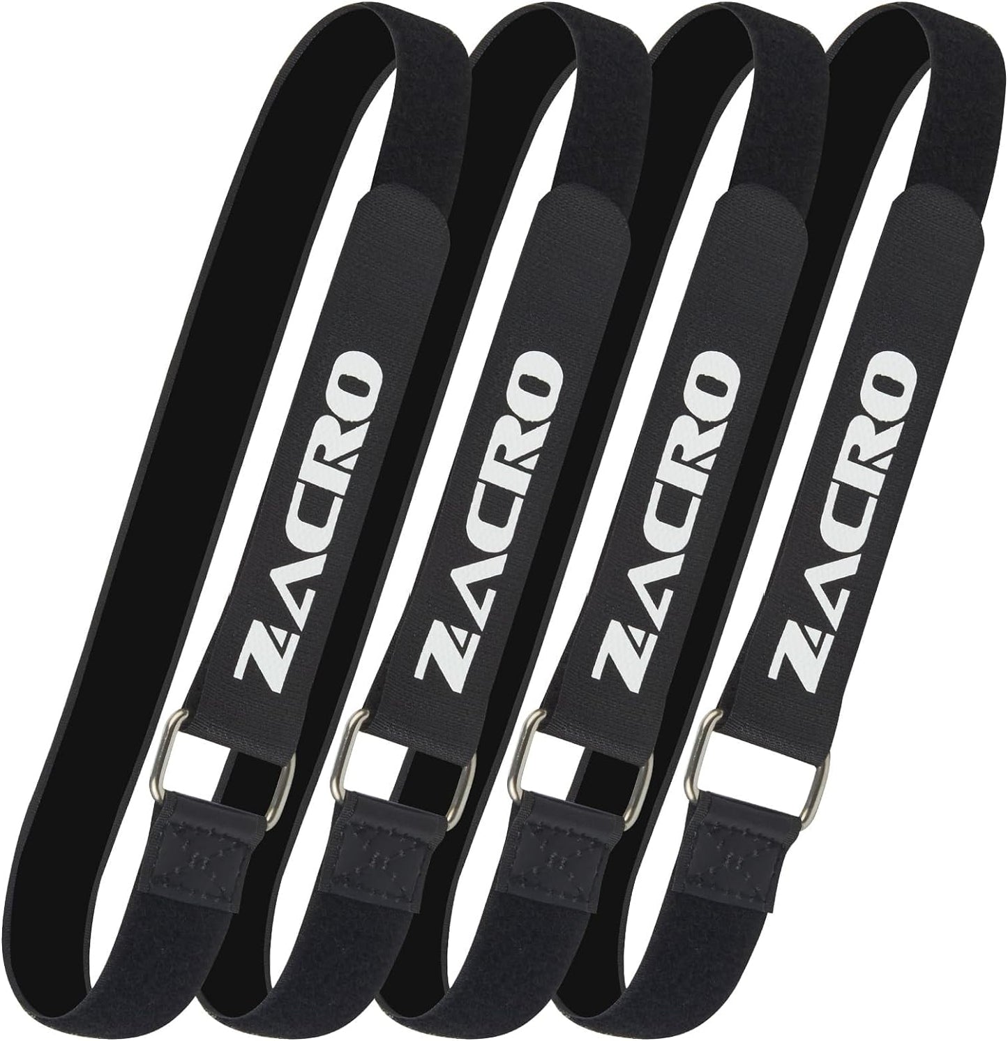 Zacro Bike Rack Straps, 4 PCS Adjustable Bike Wheel Strap with Upgraded Gel Grip & Stonger Metal Buckle, 24/31.5 Inches Anti-Slip Bicycle Tire Stabilizer Strap (Black)