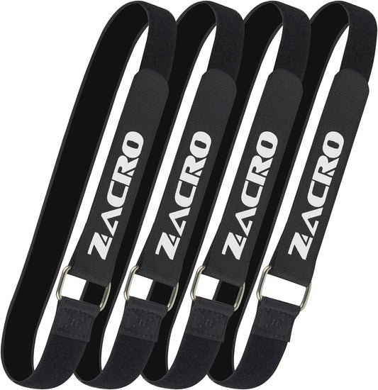Zacro Bike Rack Straps, 4 PCS Adjustable Bike Wheel Strap with Upgraded Gel Grip & Stonger Metal Buckle, 24/31.5 Inches Anti-Slip Bicycle Tire Stabilizer Strap (Black)