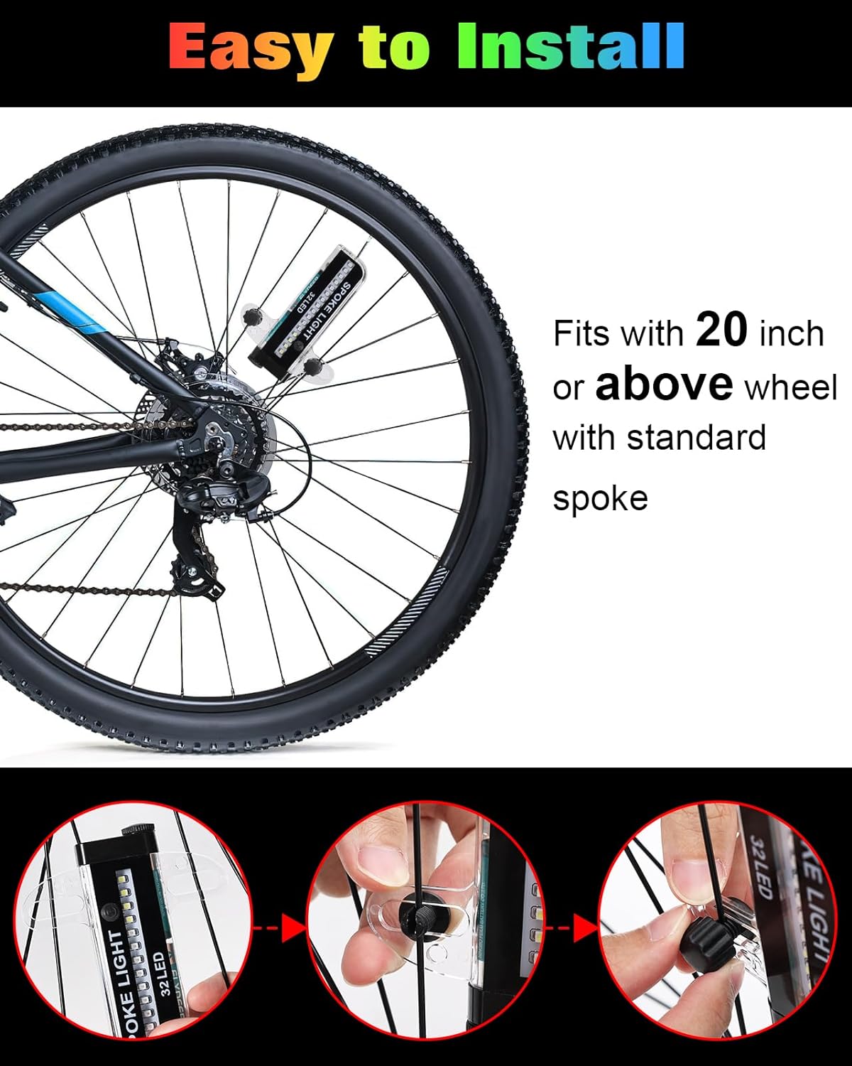 Zacro 2 Pack LED Bike Wheel Lights