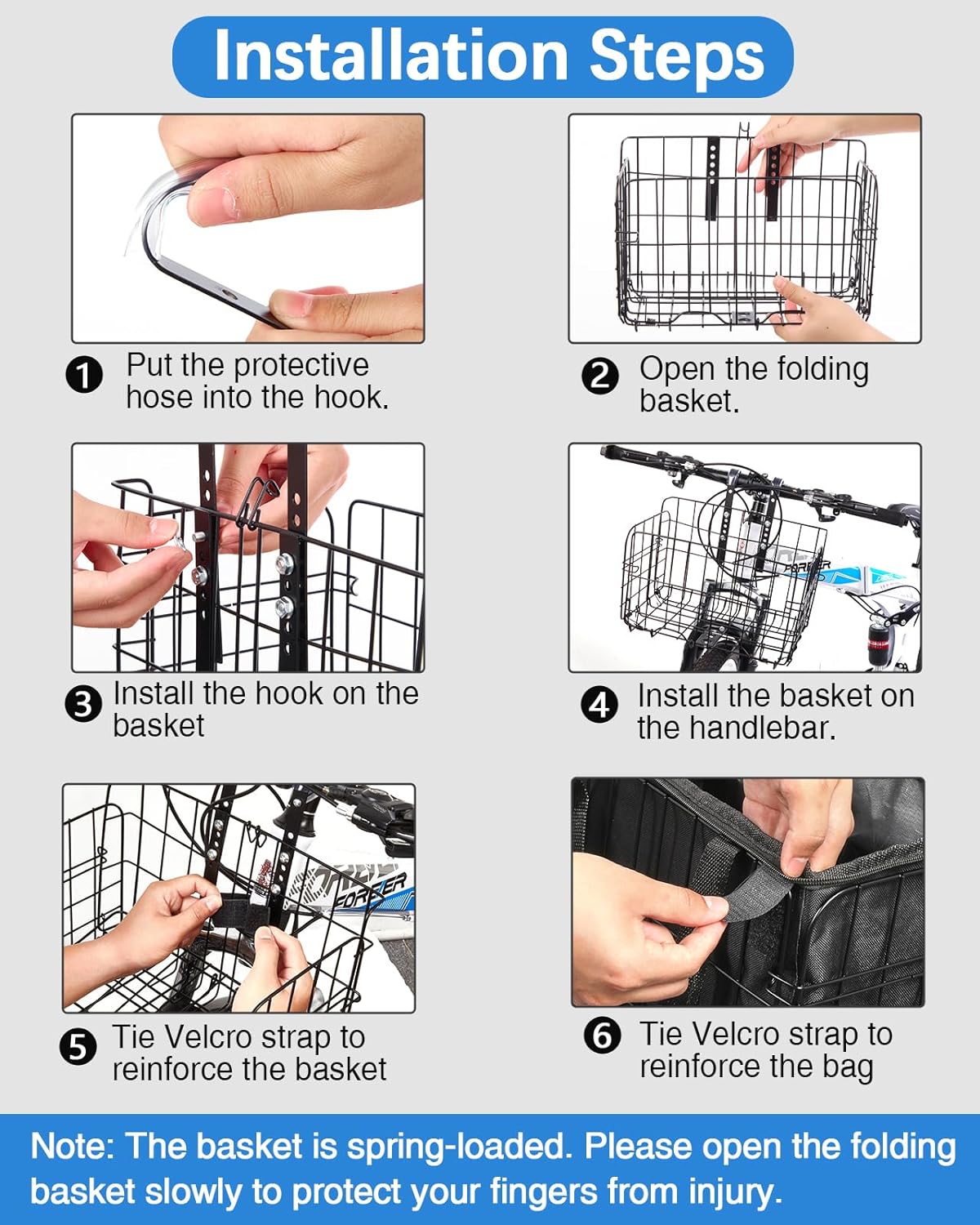 Zacro Bike Basket Front Folding