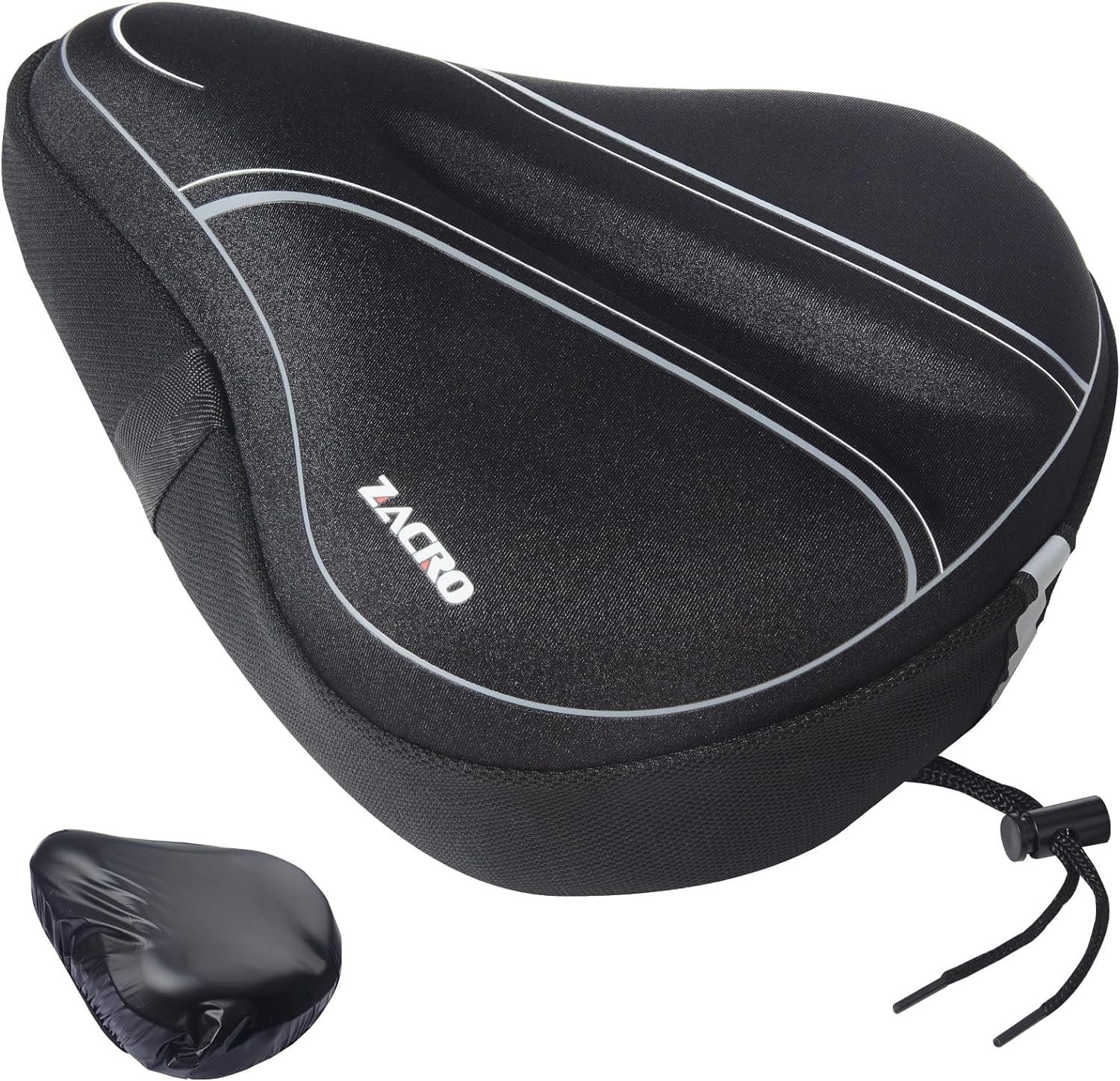 Zacro Bike Seat Cushion - Gel Padded Bike Seat Cover for Men Women Comfort,  Extra Soft Exercise Bicycle Seat Compatible with Peloton, Outdoor & Indoor