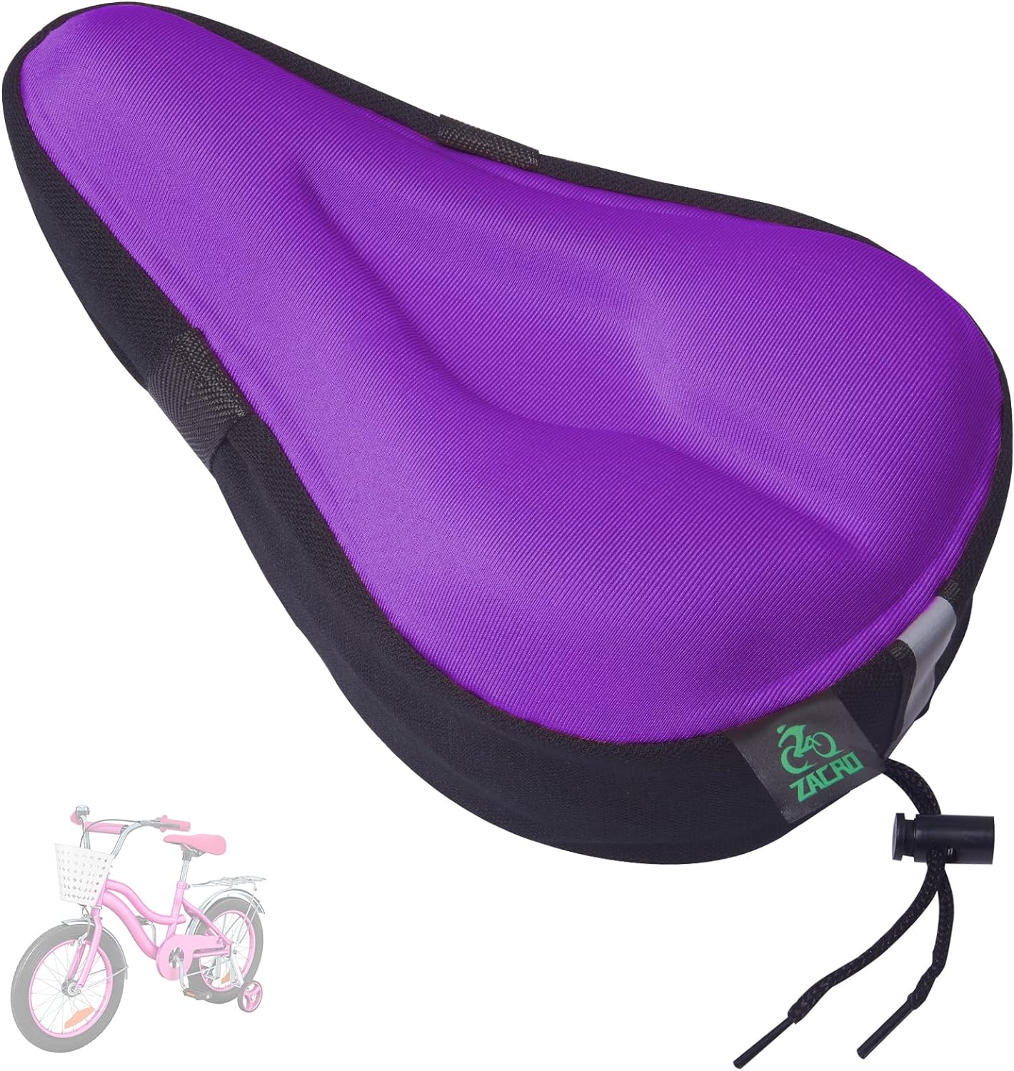 Zacro Gel Kids Bike Seat Cushion Cover for Boys & Girls, 9"x6"