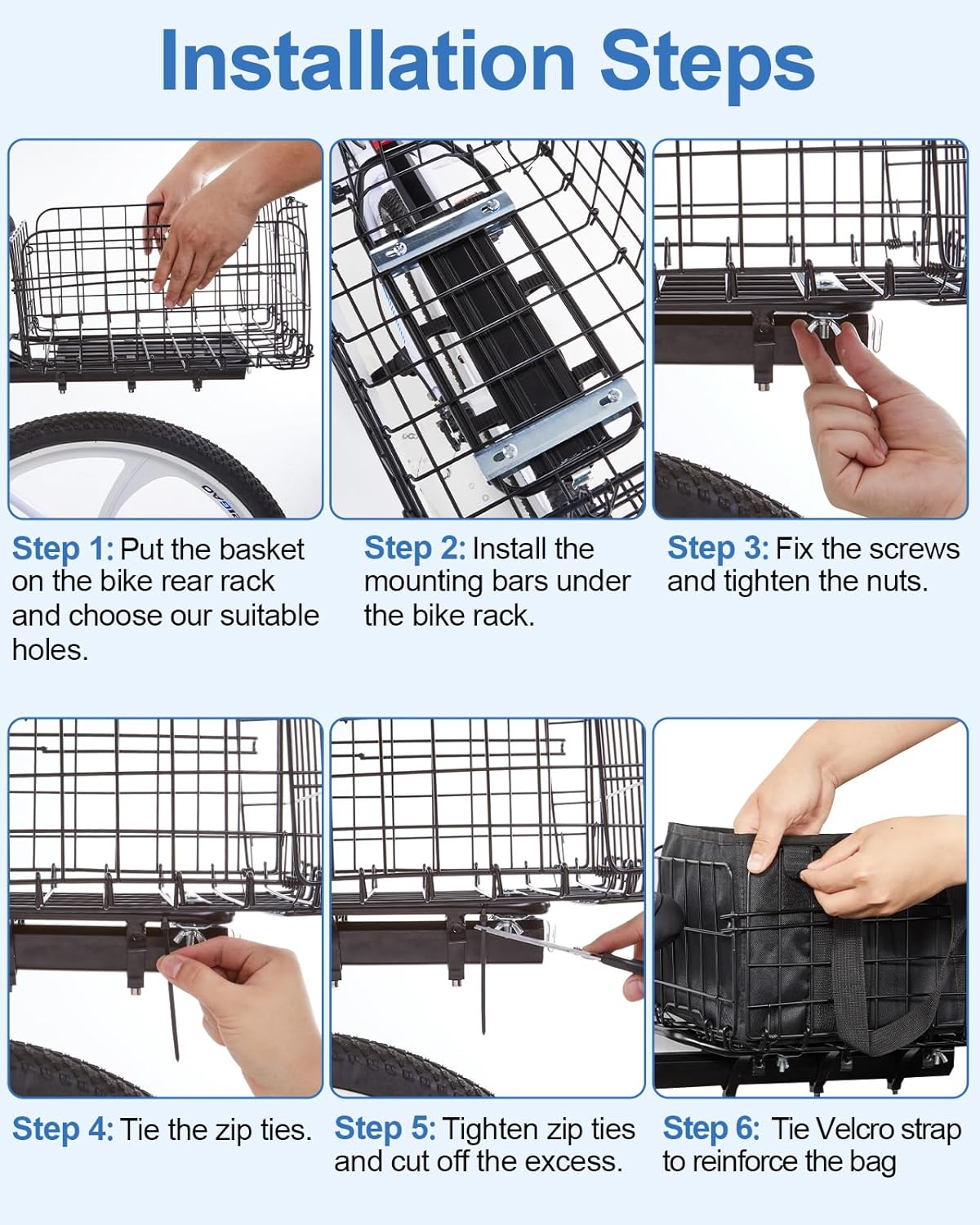 Zacro Bike Basket Rear Foldable