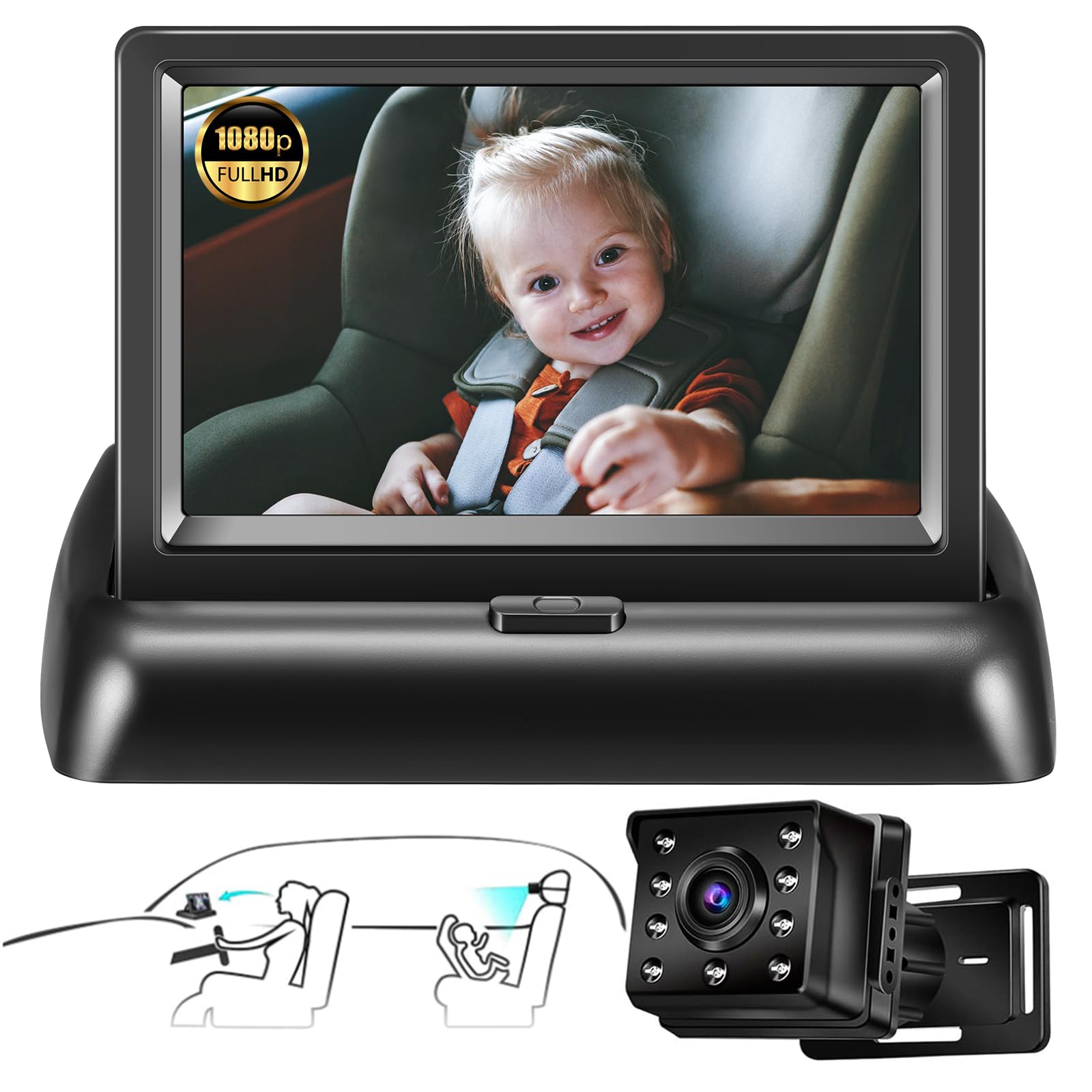 Car Monitor Safe Baby Tech Mirror Baby Monitor Baby Car Mirror,HD
