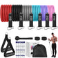 Zacro Resistance Bands for Working Out, 270 lbs Heavy Resistance Bands with Handles, Exercise Bands with Door Anchor, Ankle Straps, for Heavy Resistance Training, Shape Body, Home Workout (Multicolor)