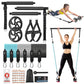Zacro Pilates Bar with Resistance Bands, Pilates Bar with Ab Roller for Abs Workout, with 30/40/50 LBS Resistance Bands, Portable Home Gym Yoga Pilates Bar Kit for Full Body Workouts for Women and Men