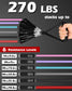Zacro Resistance Bands for Working Out, 270 lbs Heavy Resistance Bands with Handles, Exercise Bands with Door Anchor, Ankle Straps, for Heavy Resistance Training, Shape Body, Home Workout (Multicolor)