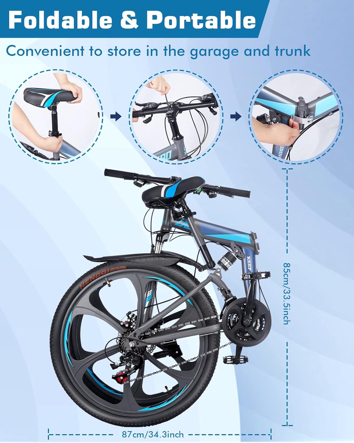 Zacro 26 Inch Folding Mountain Bike