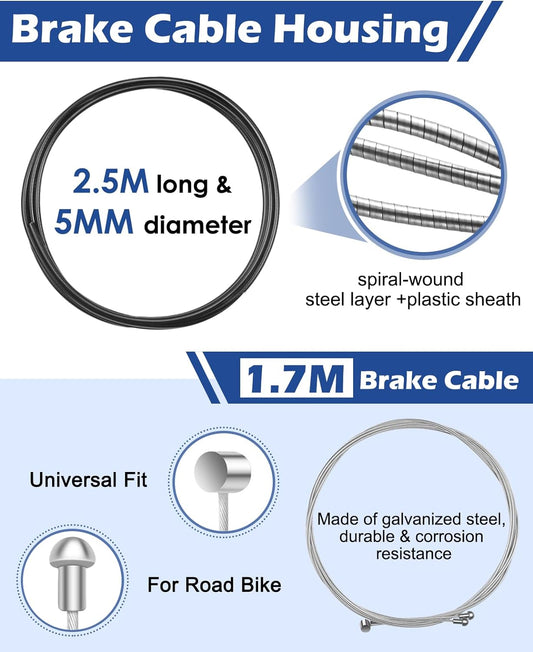 Zacro 62pcs/94pcs Bike Brake Cable Kit