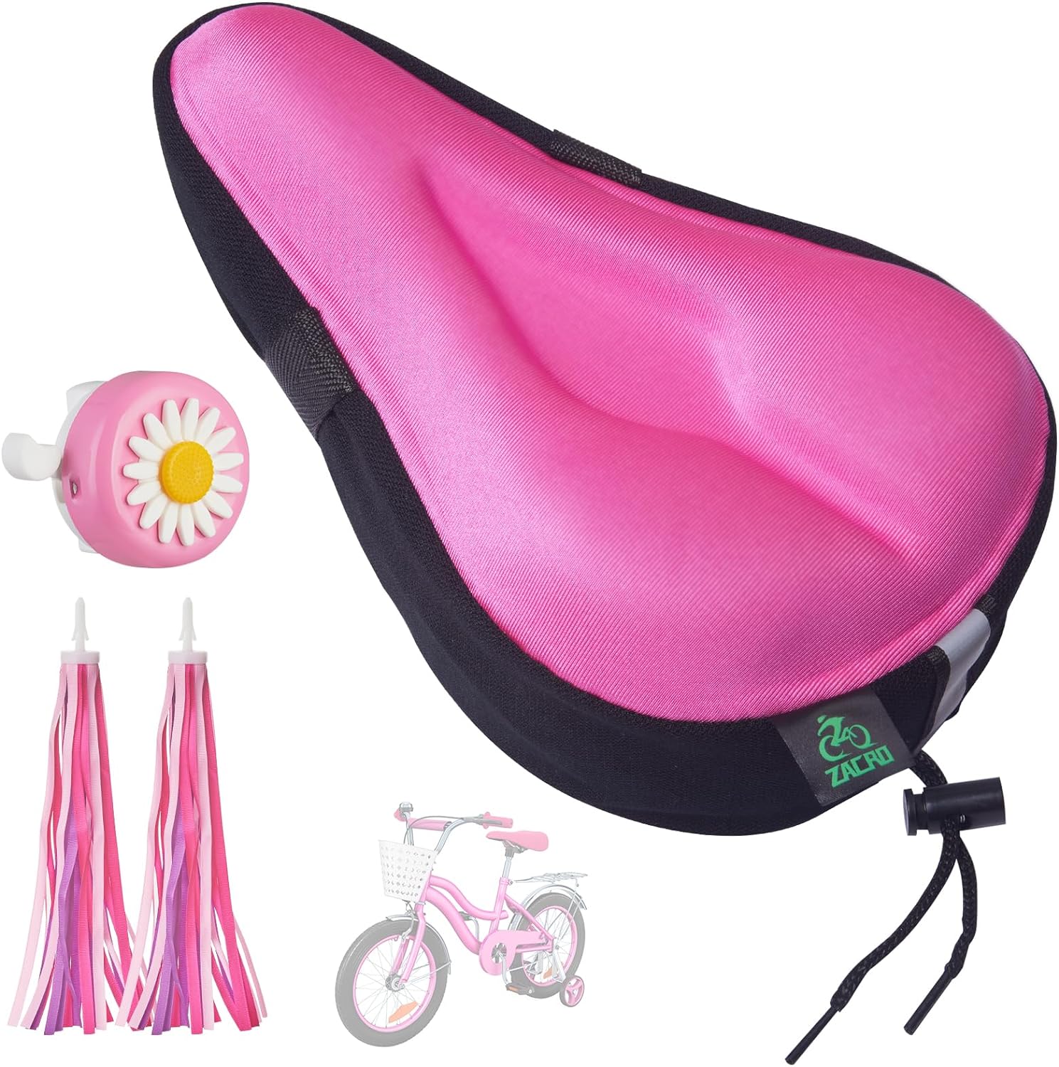 Kids Bike Seat Cushion For Girls, Gel Padded Bike Seat Cover For Toddler Breathable Extra Soft Gel Memory Foam Pink Child Bicycle Saddle Cushion 9x 6 I4728210641