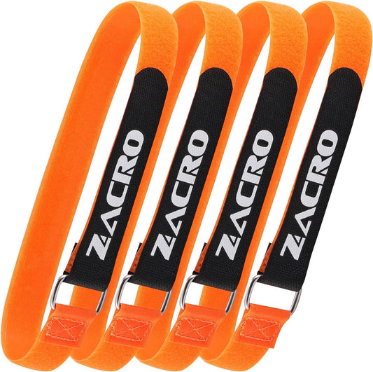 Zacro Bike Rack Straps, 4 PCS Adjustable Bike Wheel Strap with Upgraded Gel Grip & Stonger Metal Buckle, 24/31.5 Inches Anti-Slip Bicycle Tire Stabilizer Strap (Black)